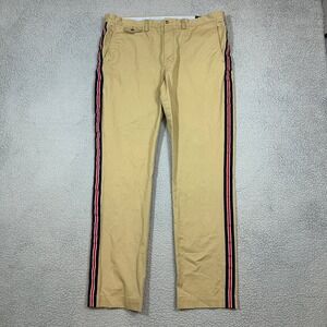 Polo Ralph Lauren Men's Khaki Stretch Cotton Chino Pants Mens Size 38x34 Stripe
